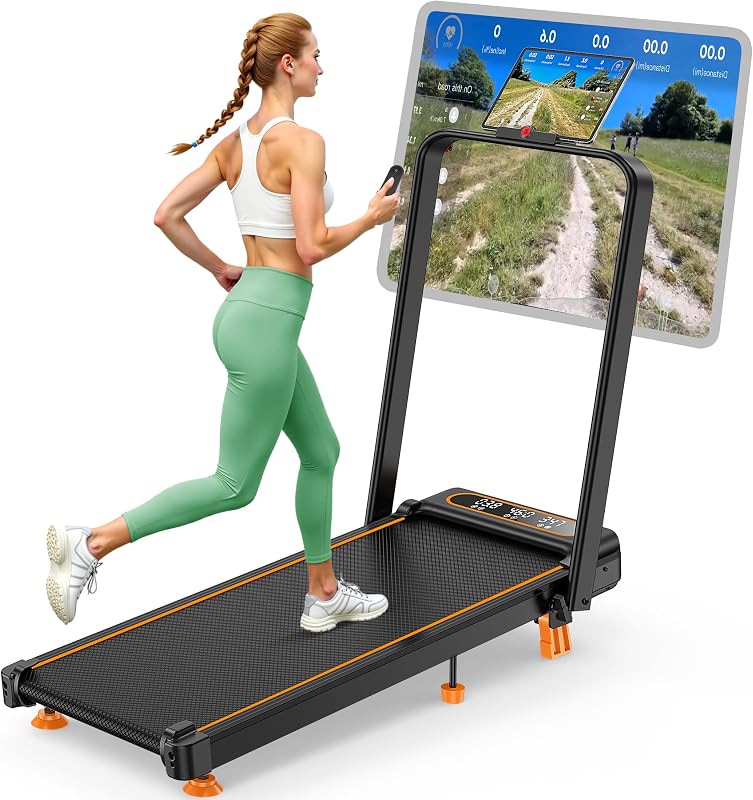 Walking Pad with 10% Incline & Handle Bar, Low Noise Walking Pad Treadmill for Home Small, Upgrade 3.5HP Treadmill with Incline, 4 in 1 Portable Compact Walking Pad with Incline/APP 350lbs
