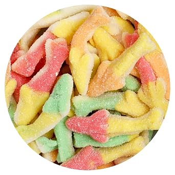 Sour Sugared Gummy Sharks, 1 Pound Bulk Bag, Assorted Gummy Sharks, Sour Gummy Candy, The Hampton Popcorn & Candy Company