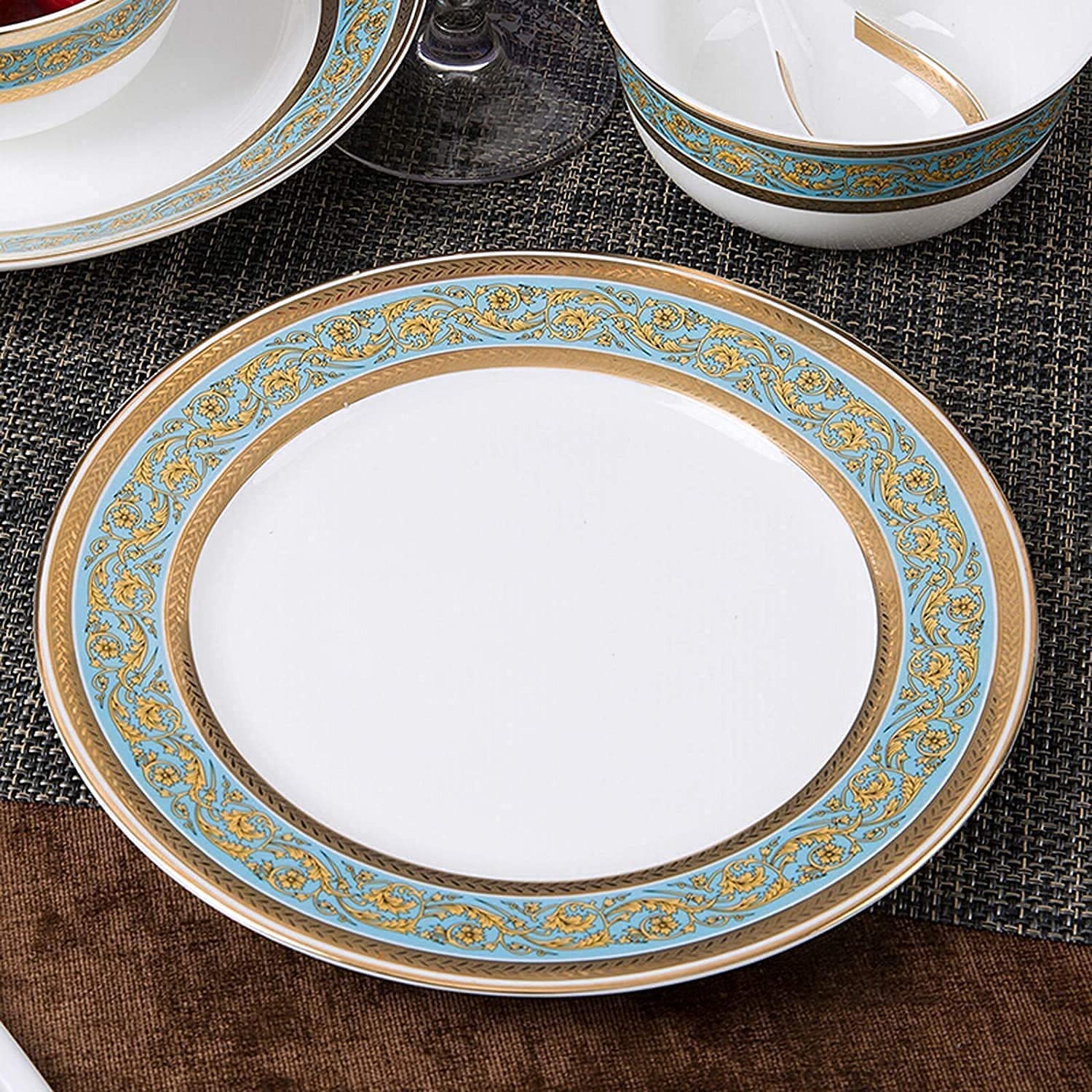 Zestawy Obiadowe Zestaw Naczyń Ceramicznych Zestaw Obiadowy, 22 Elementy Zestawy Obiadowe Z Porcelany | Garnek Do Zupy/Miski Na Płatki Zbożowe/Talerze Do Steków Z Porcelany Kostnej Na Prezenty Ślubne