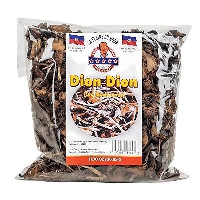 LaPlaineDuNord Dion Dion Dry Haitian Mushroom | Premium Sun Dried | No Artificial Flavour | Ideal for Cooking Rice, Sauces &amp; Stews - (1.30 oz)