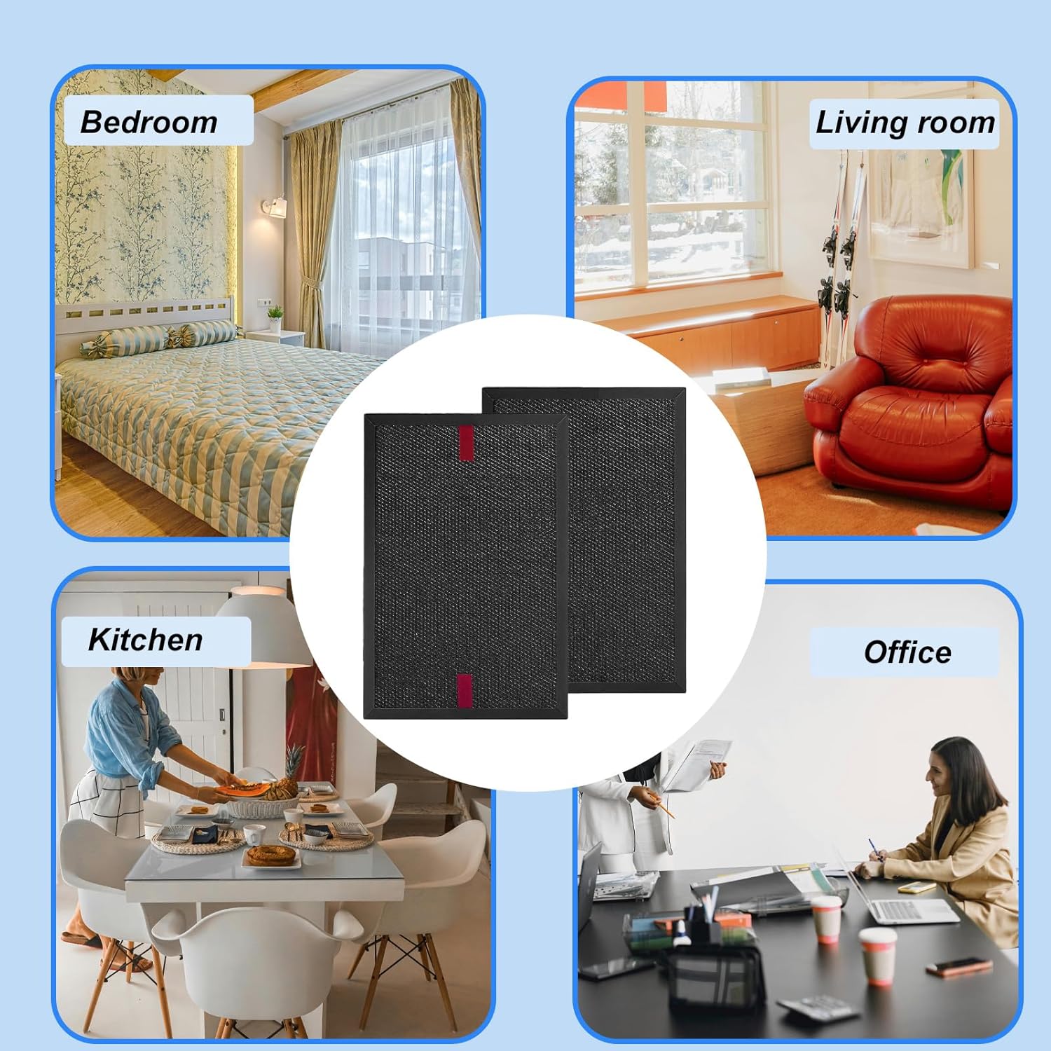 HRFSC1 Replacement Filter S 3 Pack Compatible with Honey-well HPA3000 PowerPlus Air Purifier and HPA5000 Insight Series Air Purifiers HRFSC1 Activated Carbon Filter