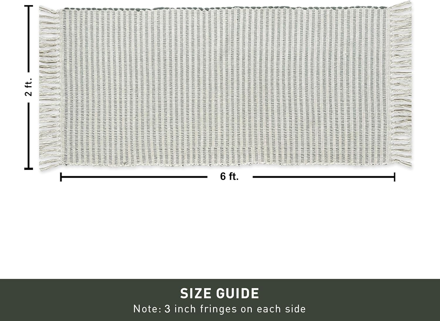 Chardin home Green & Ivory Providence Throw Rug 2x6 feet |Hand Woven Farmhouse Rug | Great in Kitchens entryways doormats Bathrooms Meditation Mat | Machine Washable & Reversible Cotton Rug