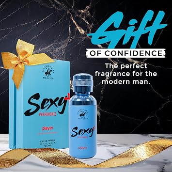 Beverly Hills Polo Club Sexy + Pheromones Player EDP Spray - Pheromone Cologne for Men with Natural Essential Oils, Long-Lasting Fresh Scent - Apple, Bergamot & Musk Notes - 100ml