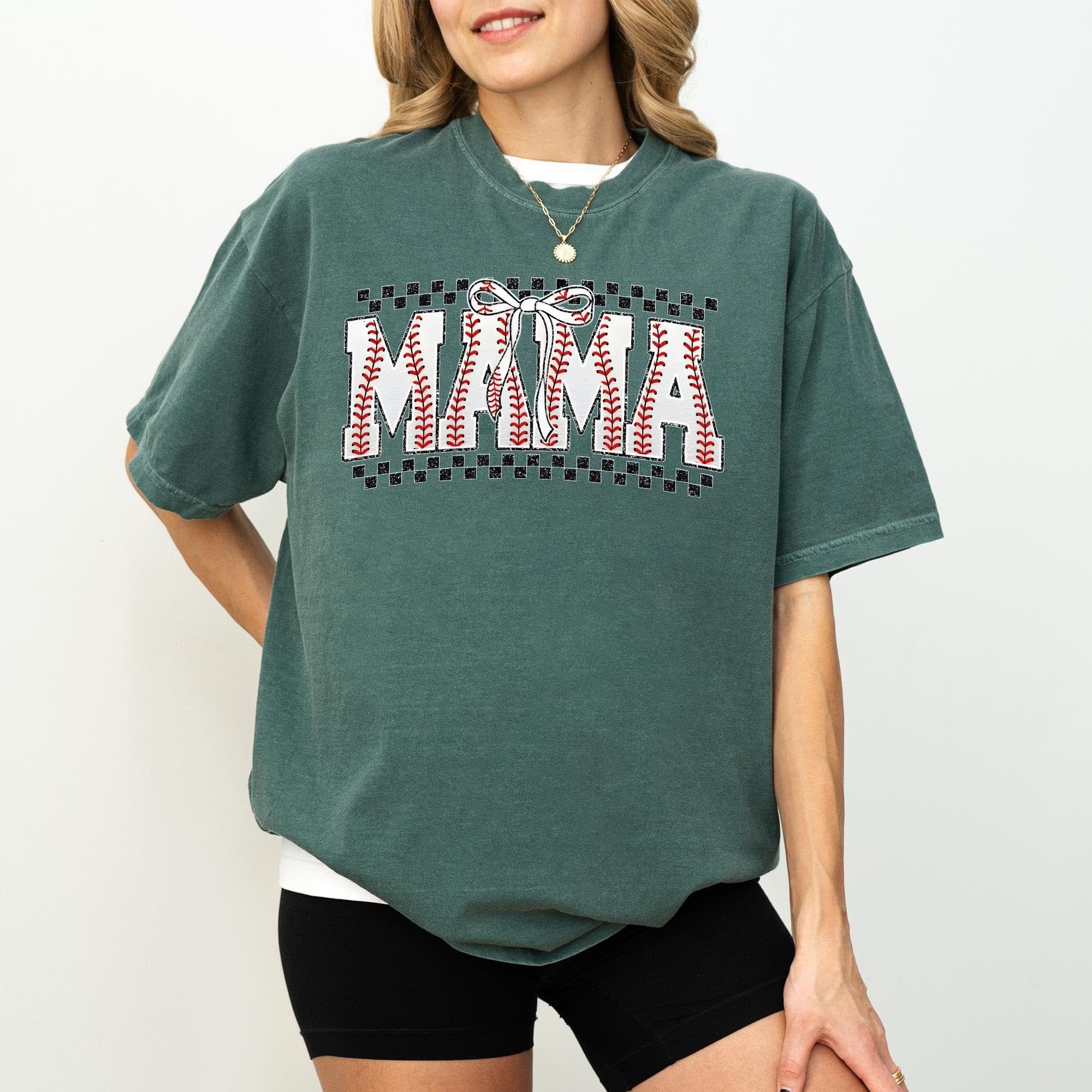 Vintage Retro Checkered Baseball Mam …