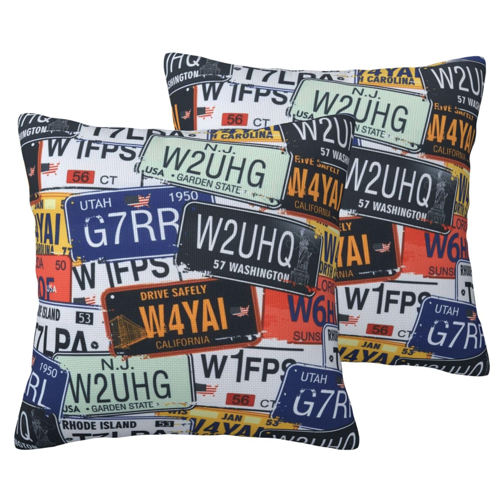 Taies d'oreiller imitation lin lot de 2 housse coussin retro