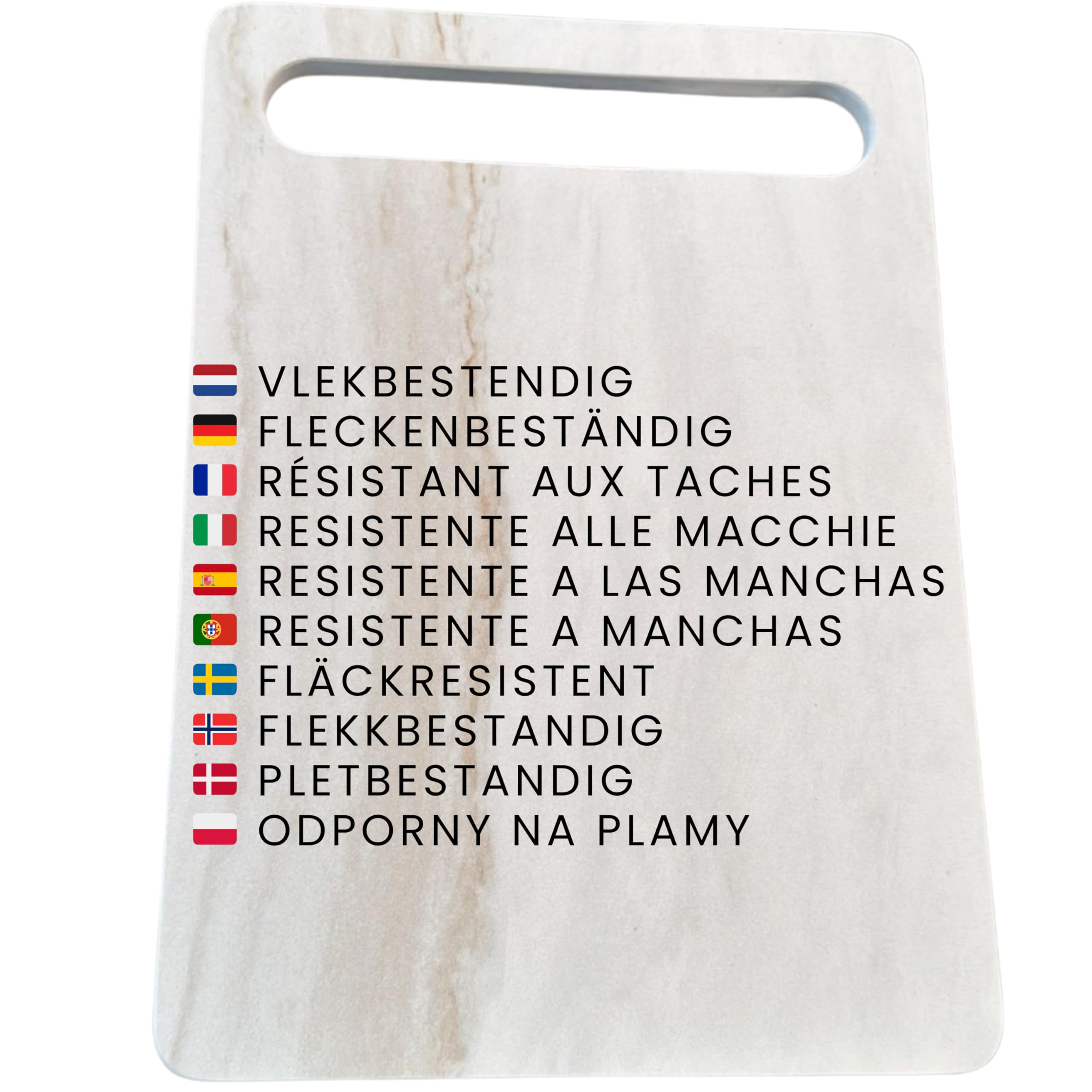 Porzellan Schneidebrett – Hygienisch & Bruchsicher – Antibakteriell, Messerfreundlich – Nimmt Keine Gerüche & Farben Auf – Pflegeleichtes Schneidebrett für Küche & Haushalt