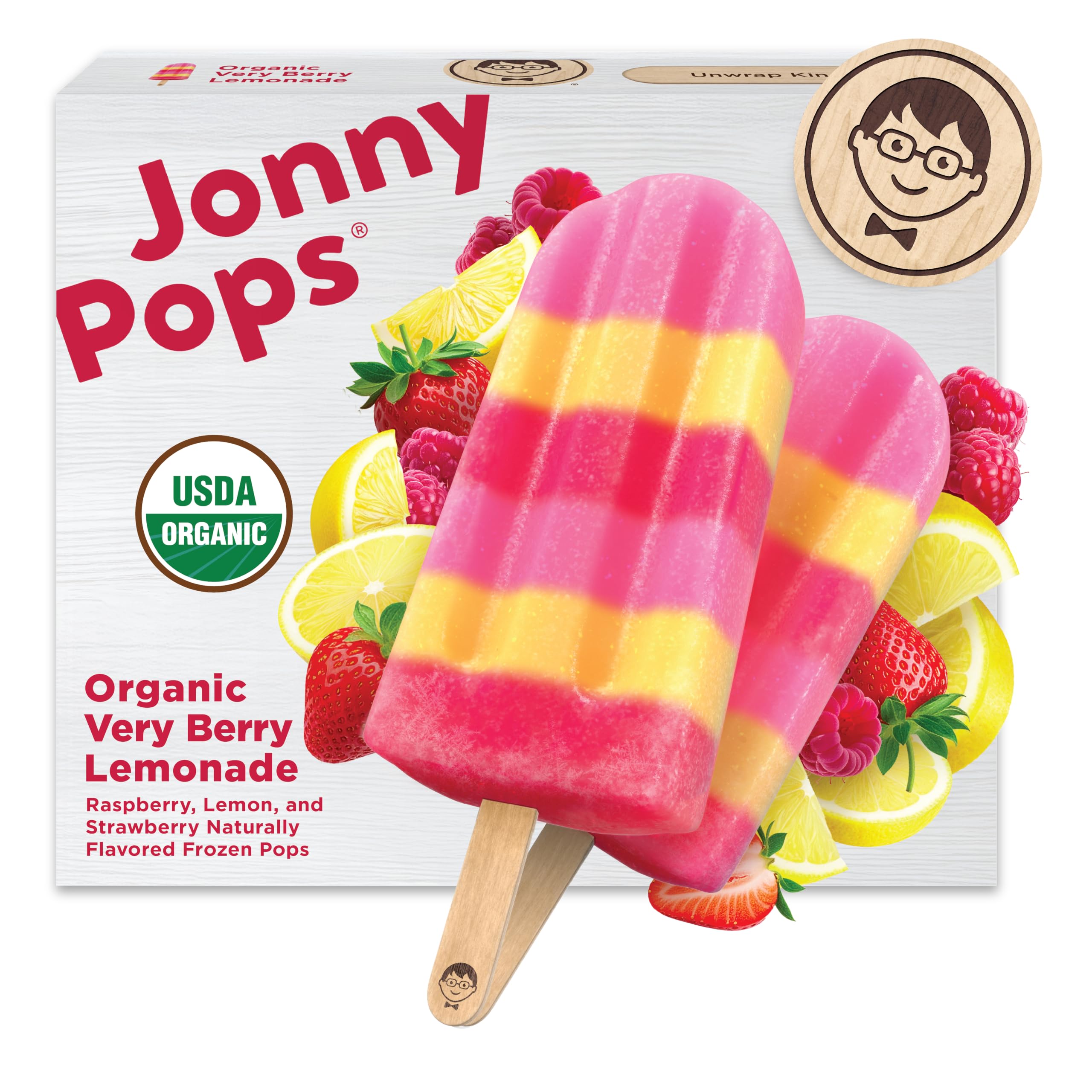 JonnyPops Organic Very Berry Lemonade Frozen Pops 8ct | Grocery