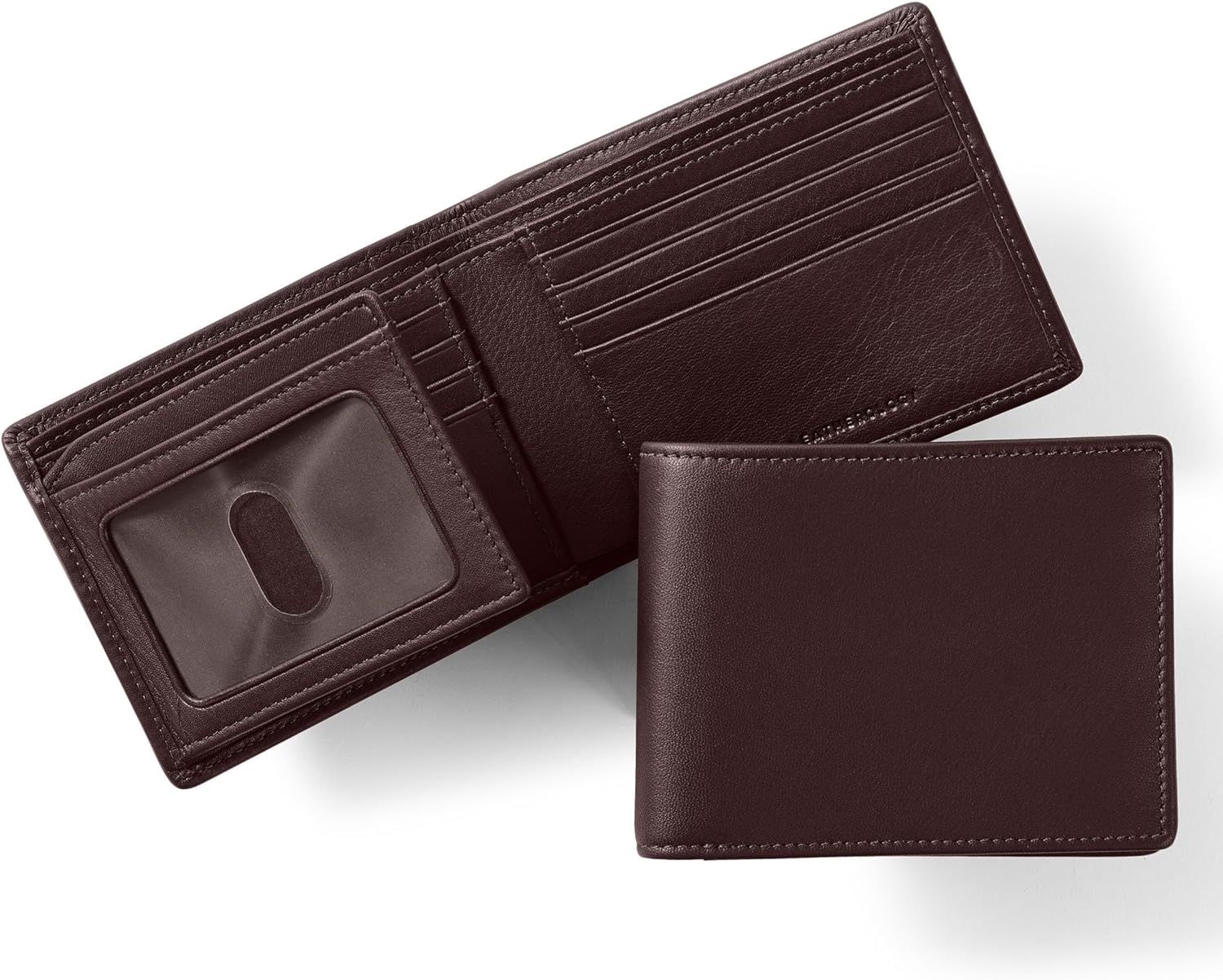 Leatherology Brown Men's Bifold Wallet with Card Flap ID