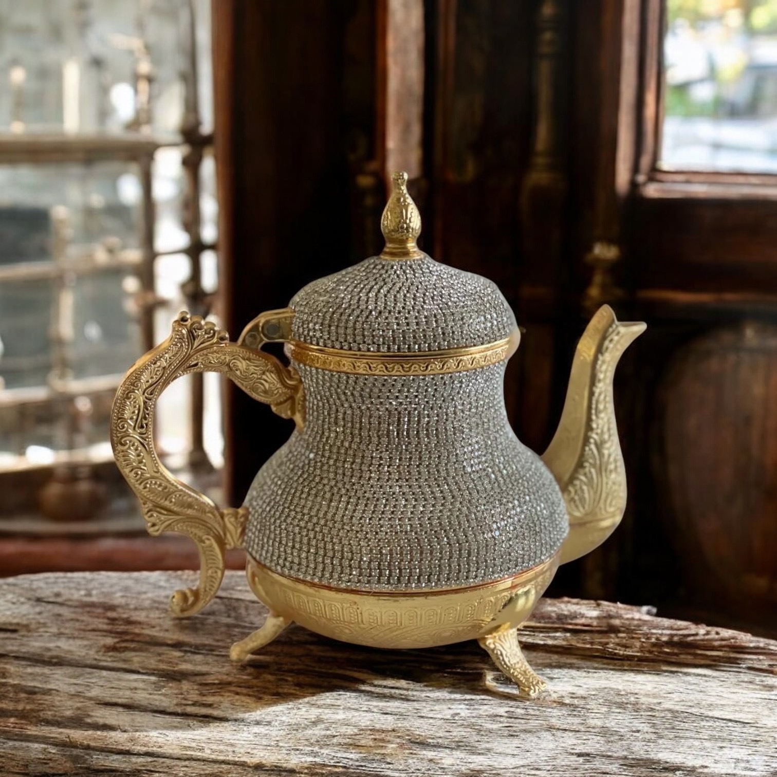 Amazon.com | DEMMEX Handmade Gold Decorative Teapot Pitcher