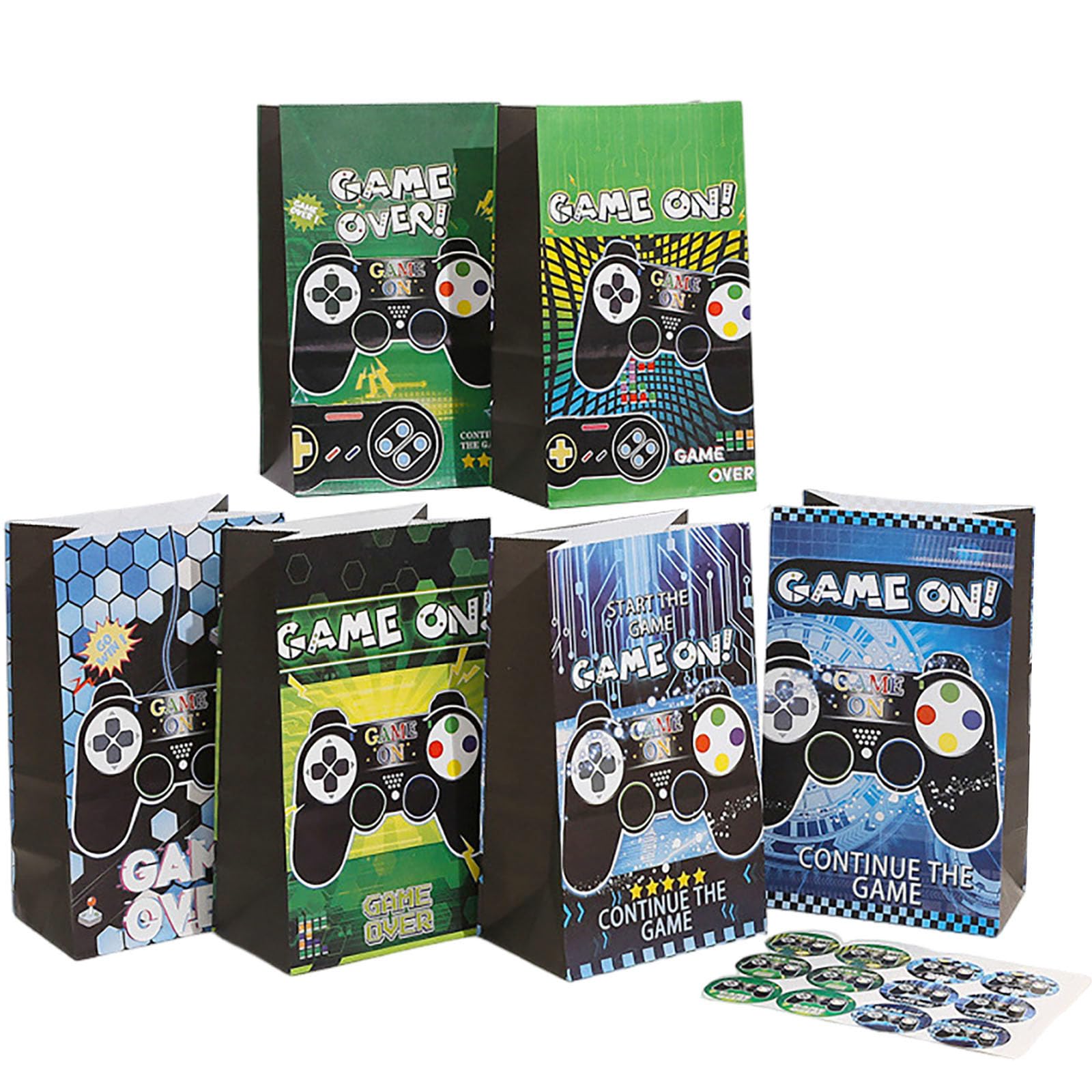 50 Sacchetti Regalo A Tema Pixel Per Videogiochi – 17x25 Cm, Design Blocchi Marroni, Perfetti Per Compleanni Ed Eventi Gaming