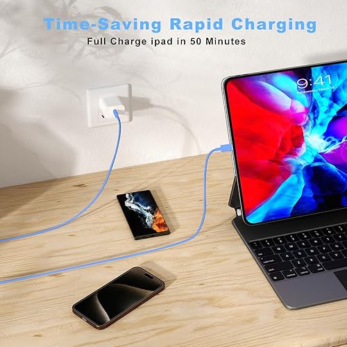 Miniatura 6 de Paquete de 3 cables USB C a USB C de 3 pies y 60 W para iPhone 1515 Pro15 Plus15 Pro Max, iPad Mini 6Pro 2021, iPad Air 4, MacBook Pro 2020, Samsung