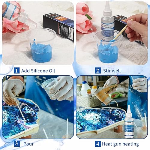 Miniatura 5 de Aceite de silicona para verter acrílico, activador de células de aceite, aceite de silicona puro para la creación de células en pintura acrílica, 2