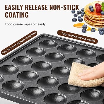 Mini Pancake Maker, 50 Hole Dutch Pancake Pan 1700W Nonstick Waffle Machine