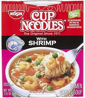 Cup Noodles Ramen, Shrimp, 2.25 Ounce (Pack of 6)