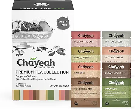 ChaYeah Premium Tea Collection (16 Pyramid Tea Sachets,...