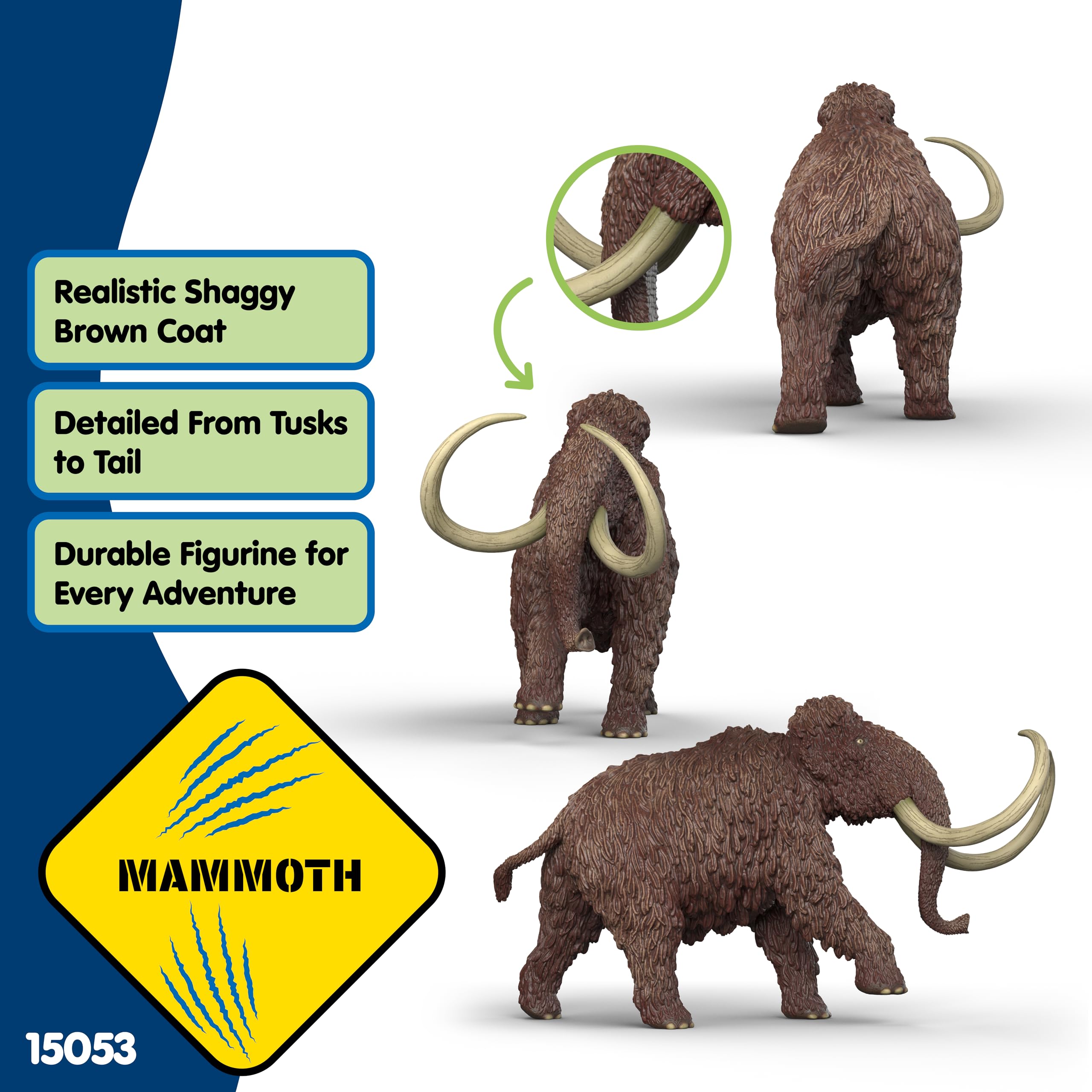 SCHLEICH Dinosaurs | Mammut 15053 | detailgetreuer schleich Mammut | Dinosaurier Spielzeug zum Sammeln | Geschenk für Mädchen und Jungen | Dino Spielzeug ab 3 Jahre | 22 x 12 x 9 cm - 3