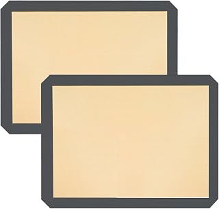 Ninsula Silicone Baking Mats 2-Pack, 16.5x11.6 Inch Reusable Non-Stick Sheets for Cookies, Bread, Pizza - Food Safe & Durable