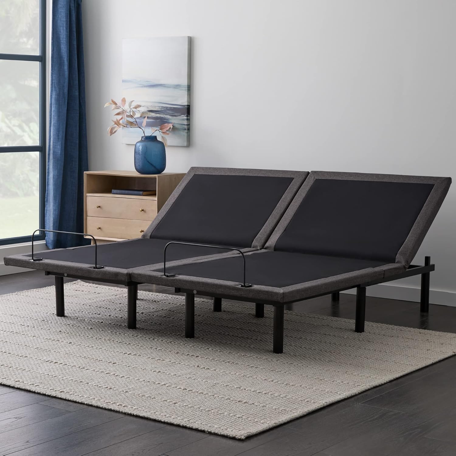 Lucid 12 Inch Split King Mattress and L600 Adjustable Bed Base – Plush Gel Memory Foam Mattress – Bamboo Charcoal – CertiPUR-US Certified – Easy Assembly