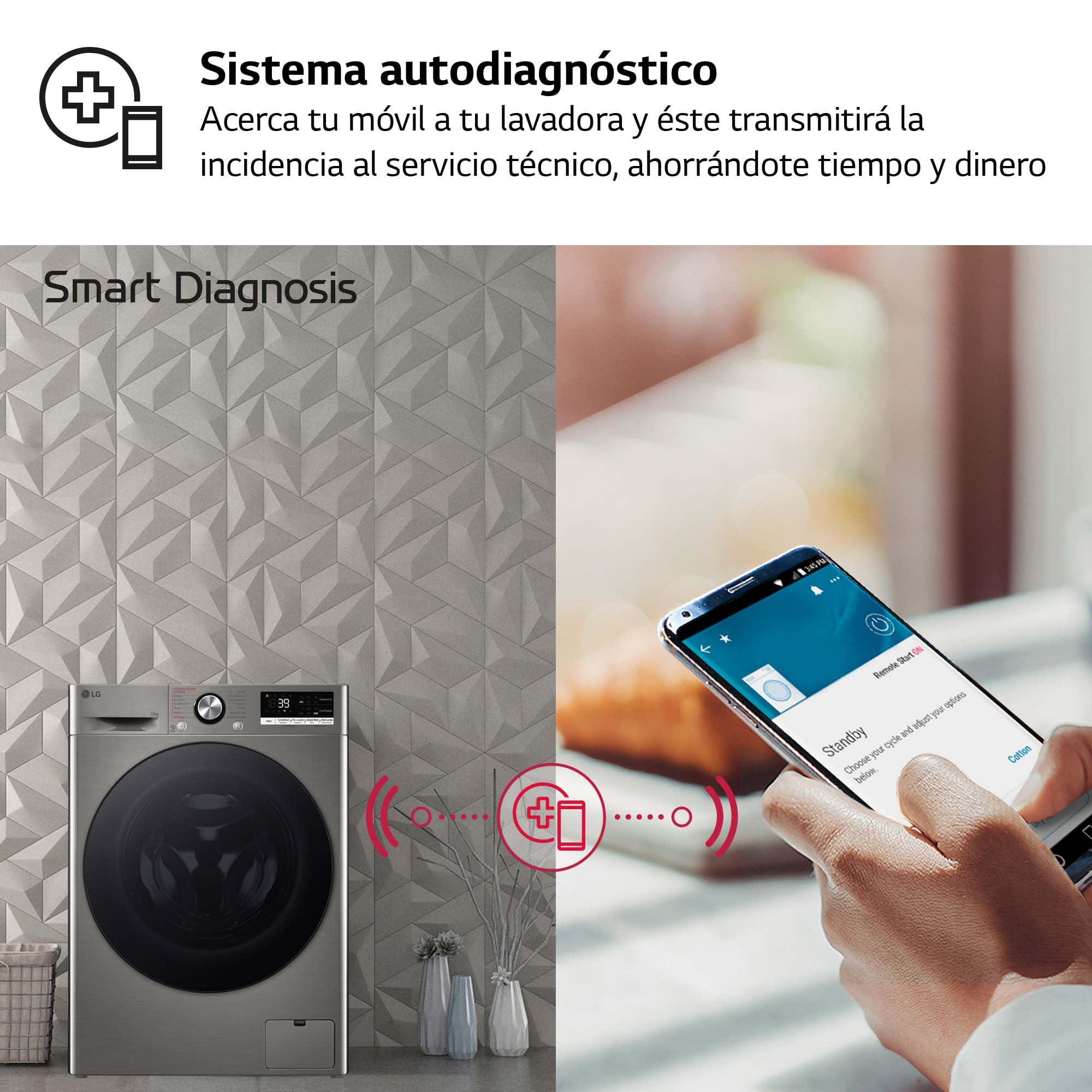 LG F4WR7010AGS - Lavadora Inteligente, 10kg, AI Direct Drive, 1400rpm, Carga Frontal, TurboWash 360º, Casificación A, Serie 700, Inox Grafito
