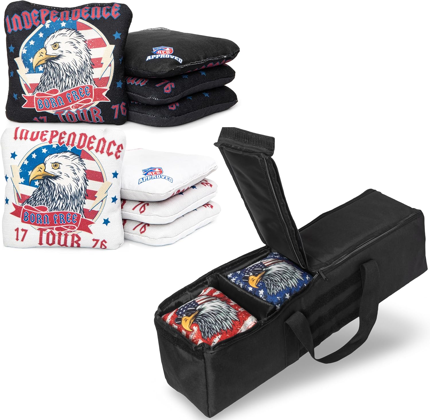 Play Platoon Set of 8 1776 Cornhole Bags & Duffel Carrying Bag