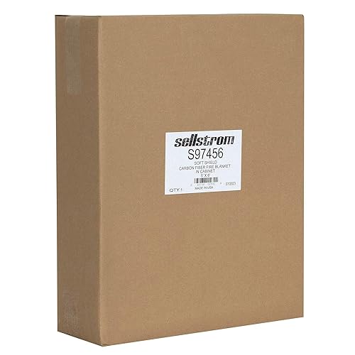 Miniatura 10 de Sellstrom SoftShield - Manta contra incendios, fieltro de fibra de carbono, resistente a altas temperaturas, 5 x 6 pies, incluye gabinete de
