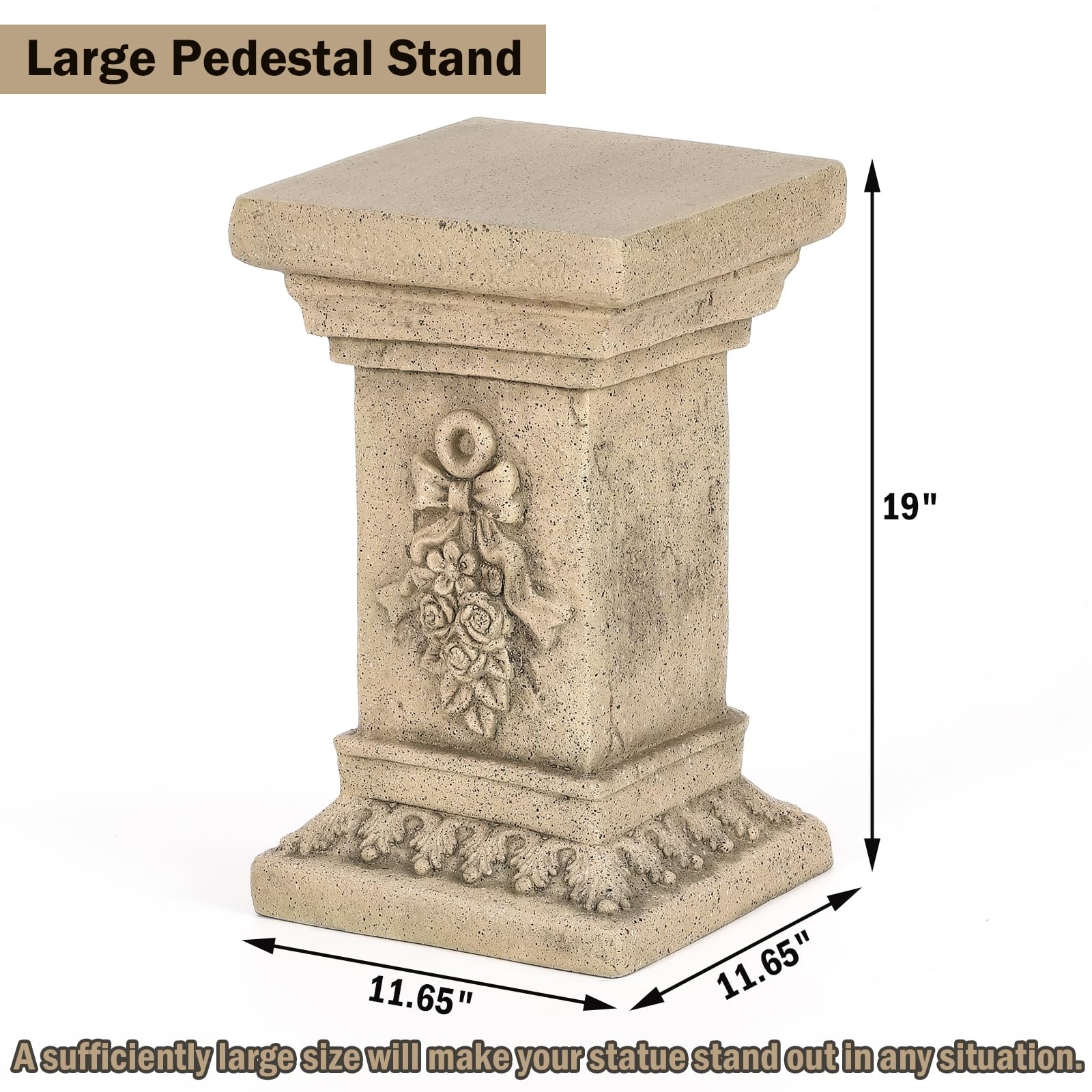 MgO Garden - Piedistallo da giardino da 48,3 cm, con design a fiocco