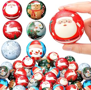 Jerify Christmas Stress Balls 2.5 Inch Foam PU Stress Balls Santa Clause Stress Relief Toys for Girls Boys Christmas Party Favors Stocking Stuffers Gifts Goodie Bag Fillers, 6 Styles