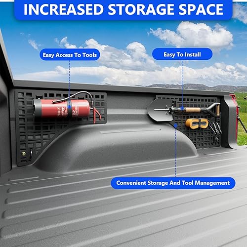 Miniatura 3 de Panel Molle Lateral de Cama de 5.7 Pies Compatible con Sistema de Panel Molle de Cama de Camión RAM 1500 19-25 Sistema de Repuesto para Accesorios