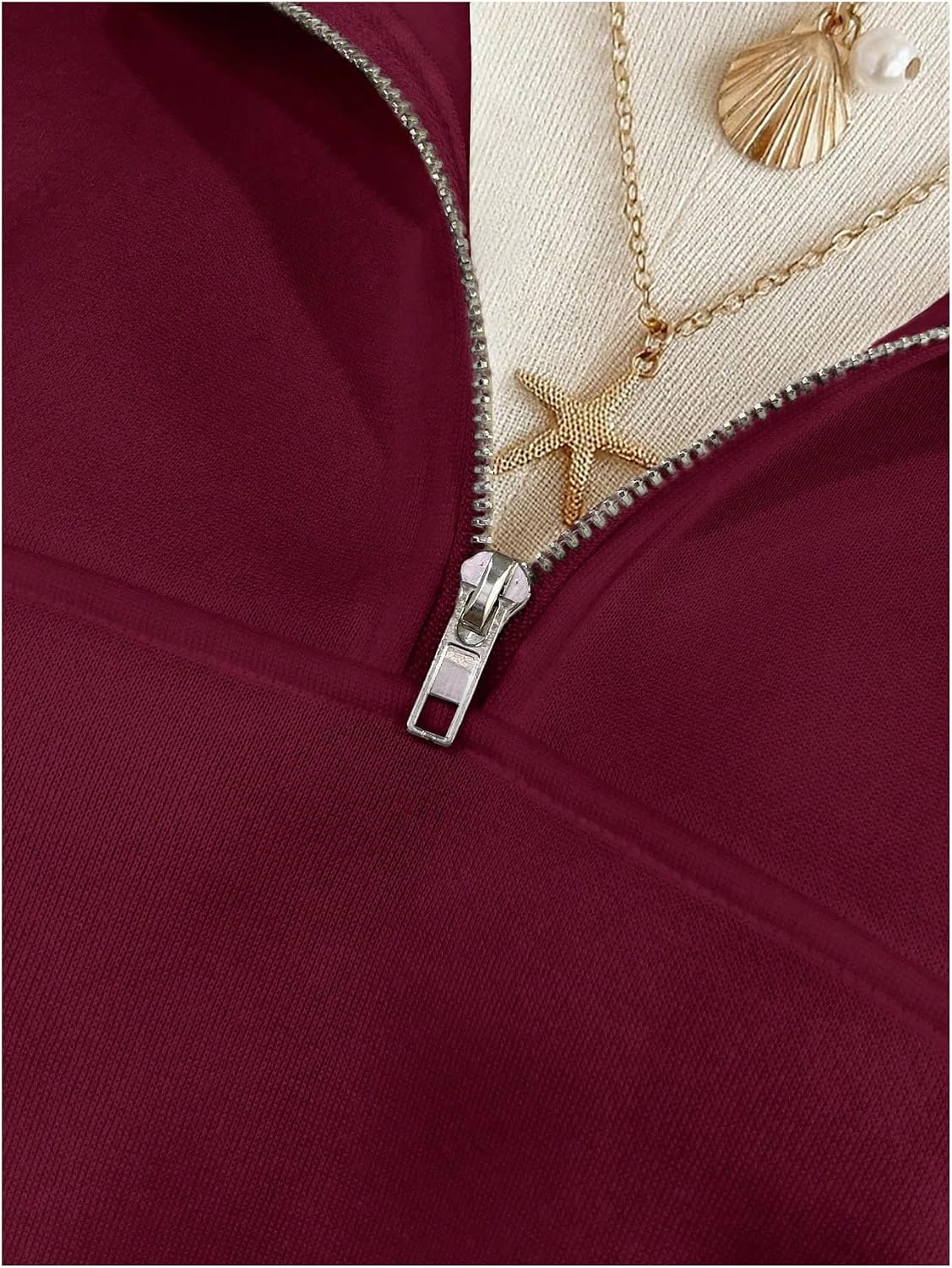 RoseSeek Women's Oversized Sweatshirts Long Sleeve Collared Quarter Zip Pullover Tops Fall Outfits