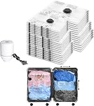 Vacuum Seal Bags for Clothing Travel and Home Storage, Travel Vacuum Bags with Electric Pump, Space Saver Compression Packing Cubes for Luggage Suitcase Bedding Blankets Clothes, 8 Combo