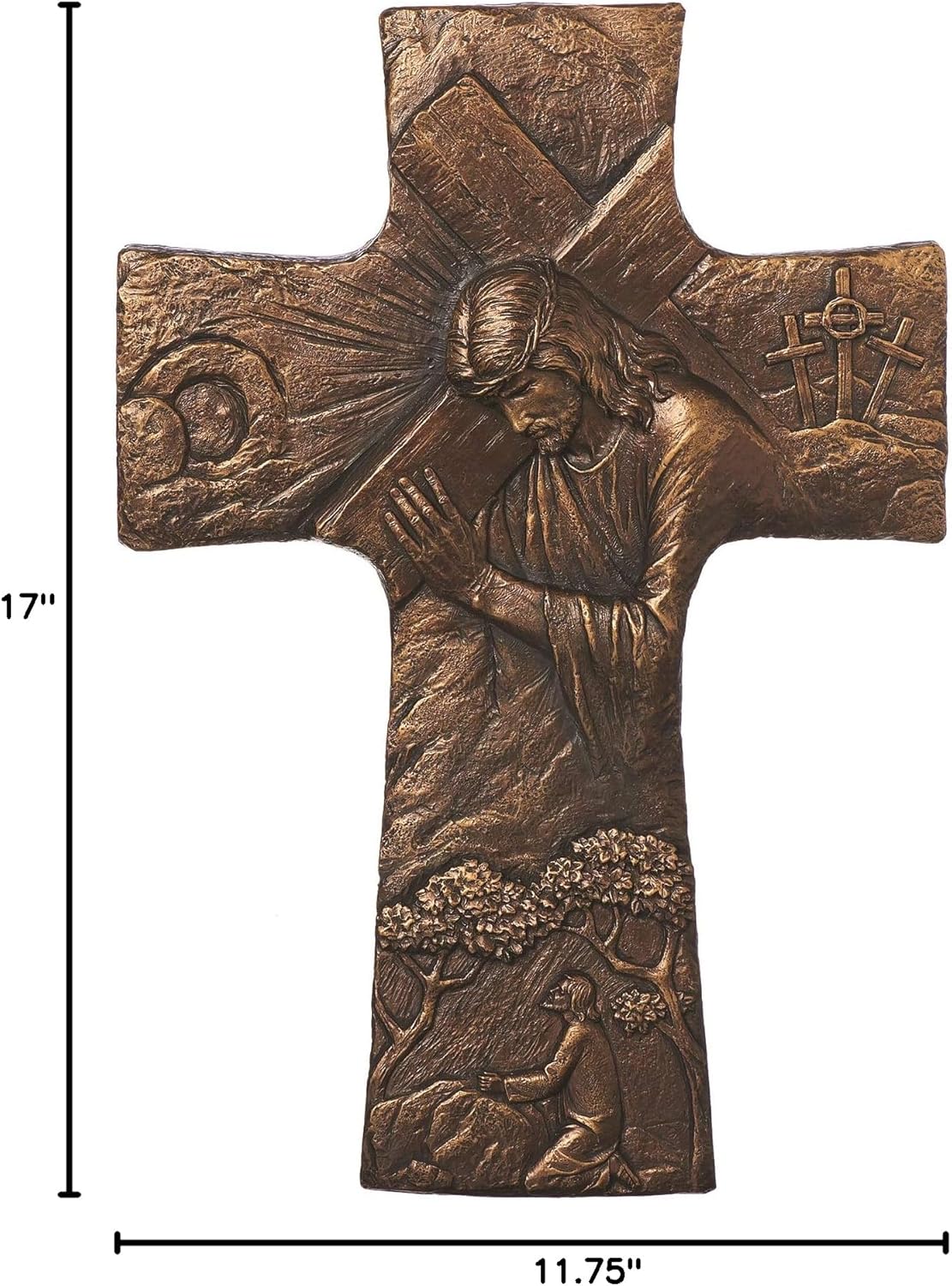 Joseph's Studio by Roman - 17" H Christ Carrying Cross Wall Cross, Religious Home Decor