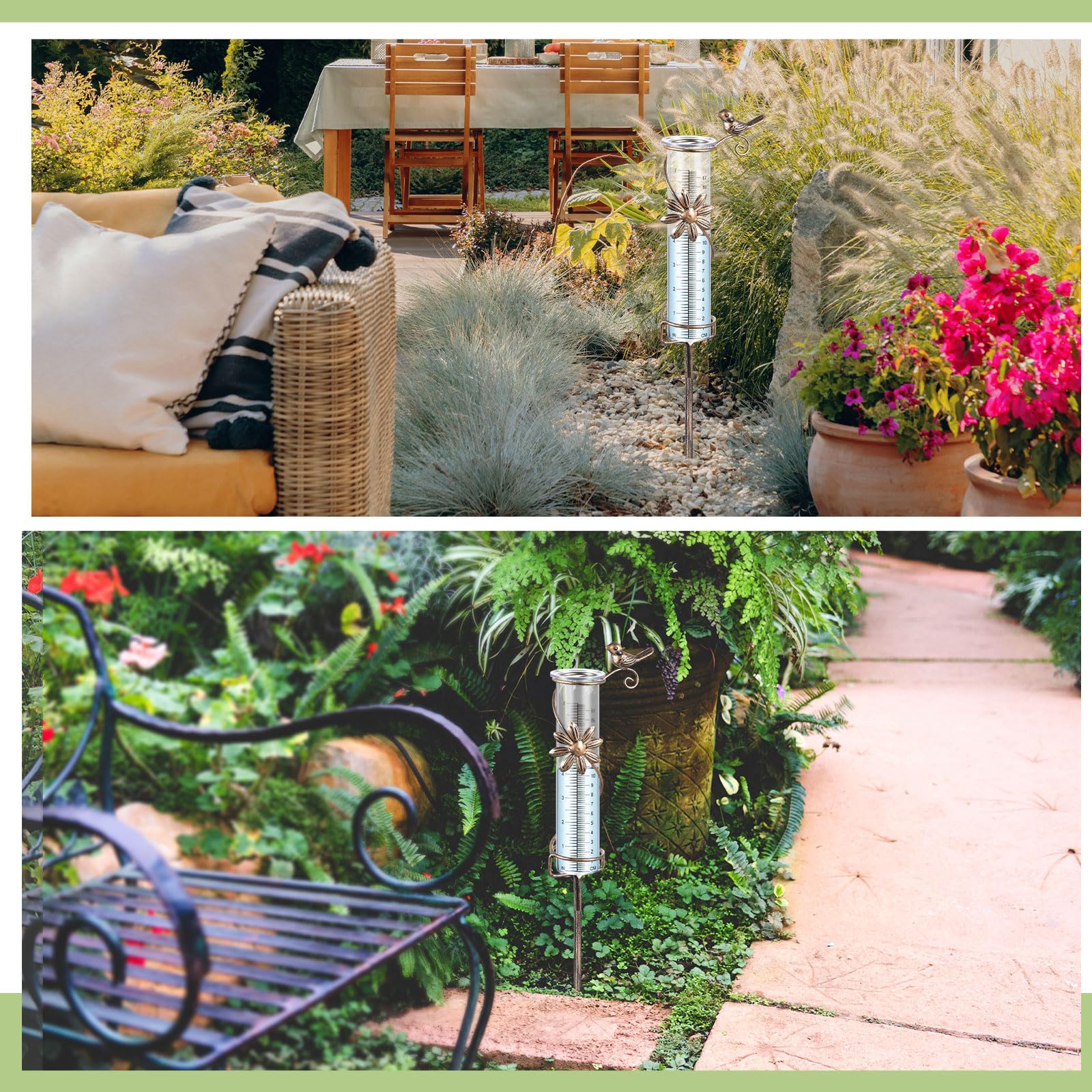Pluviomètre pour Jardin Pluviomètre de Décoration de Jardin Résistant au Gel, Pelouse, Aménagement Paysager et Accessoires