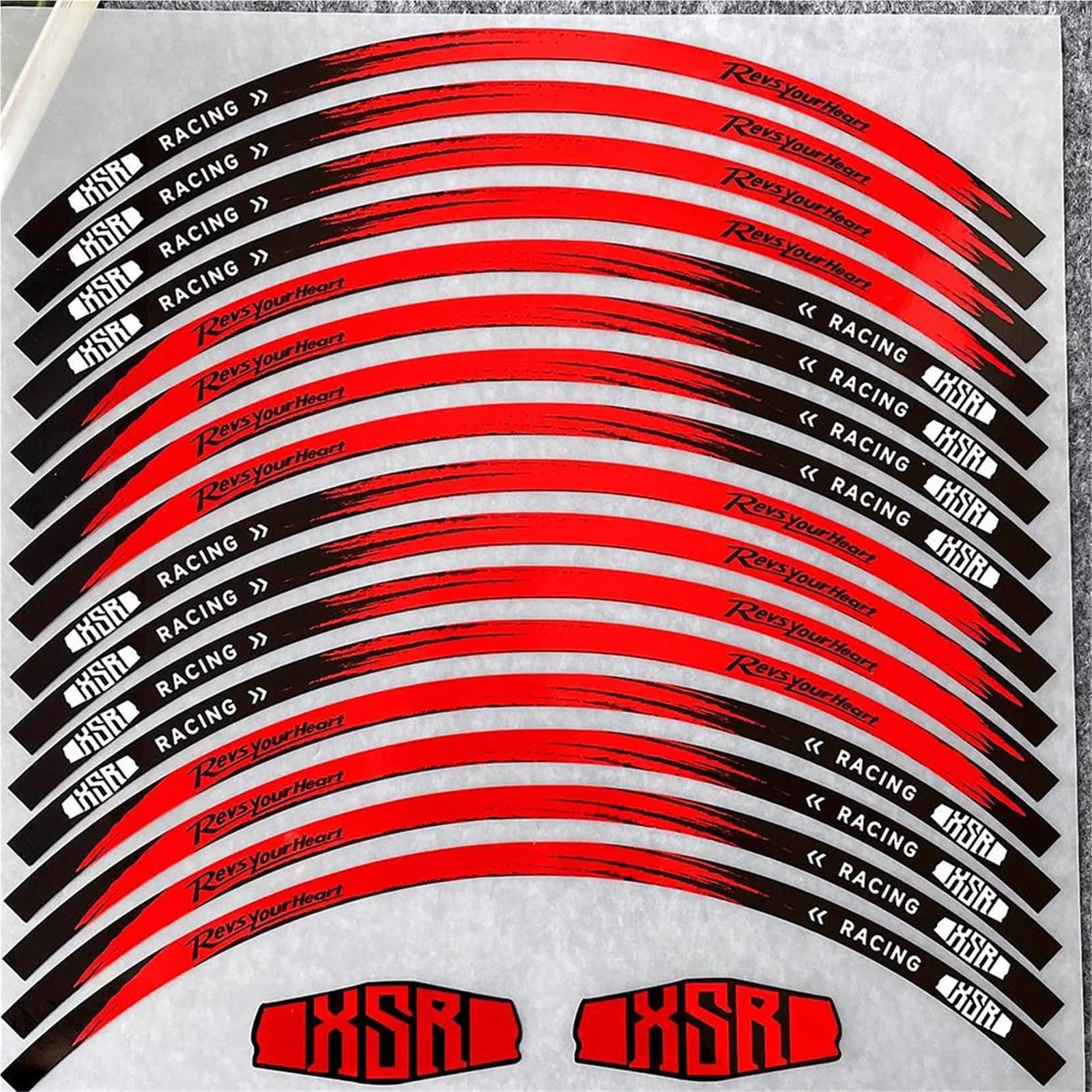 Sticker Part Motorcycle Wheel Hub Decal for Y-AMAHA XSR 125 155 700 XSR900 XSR700 17inch Sticker Reflective Rim Stripe Tape(Black- Silver)