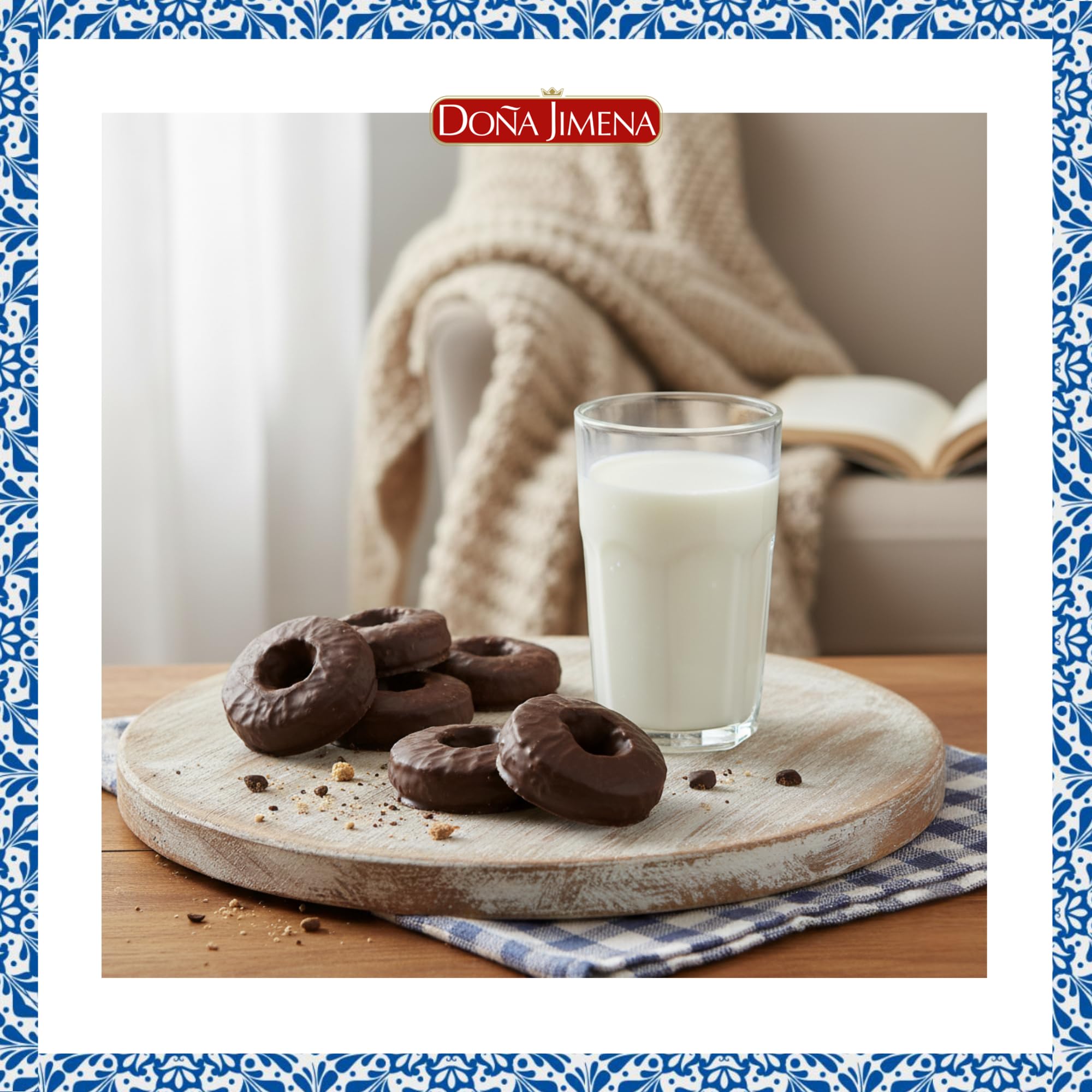 Doña Jimena - Roscos de Anís Bañados de Chocolate, Calidad Suprema, Típico Dulce Navideño, Receta Artesanal, 230g