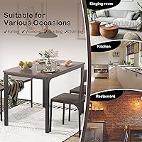 Vista 6 de soges 43.3 inch Dining Table Set for 4, Small Kitchen Table Set with Chairs and Storage Bench, 4 Piece Dining Room Table Set for Small Space