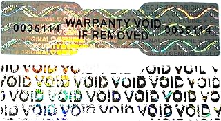 330 pièces 12,7X50mm Hologrammes argentés Sécurité Preuve de violation Anti-contrefaçon Inviolable Autocollants Étiquettes Sceaux (0,5x2 pouces Double numéros de série)