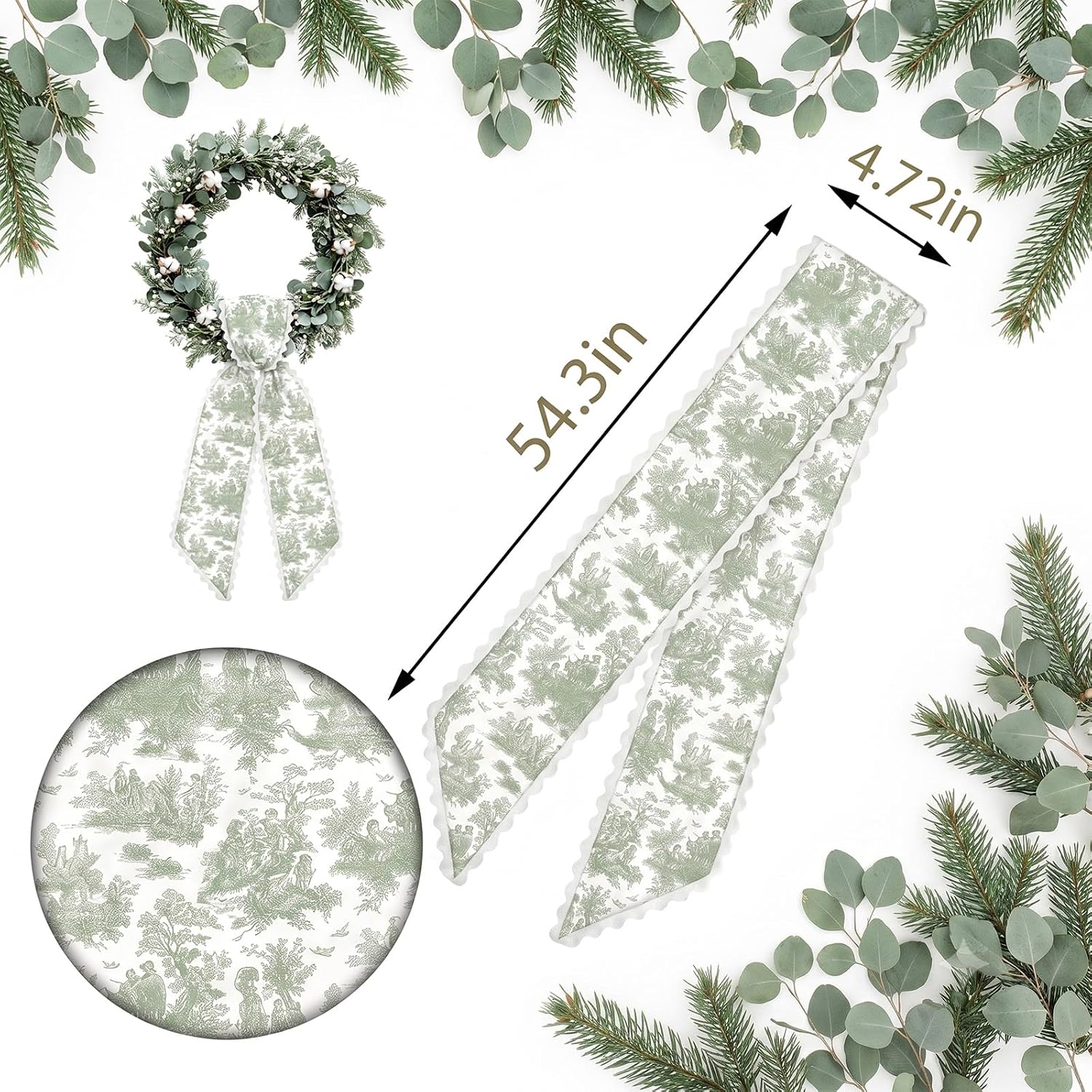 Festival Flowers Ribbon Sash for Wreath Accessory Decor