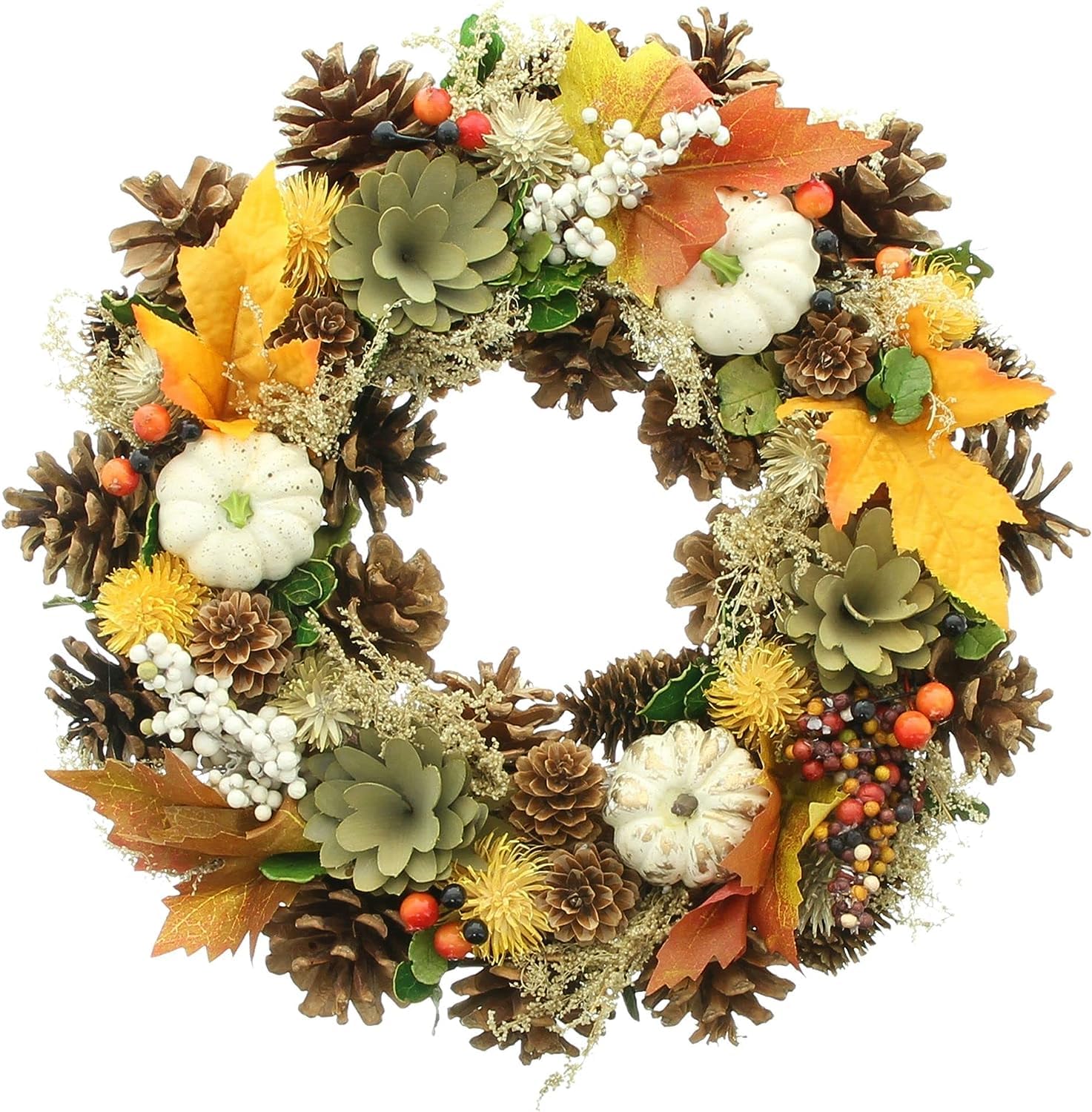 Herbstkranz Mit Kürbissen - Türkranz Für Halloween & Erntedankfest