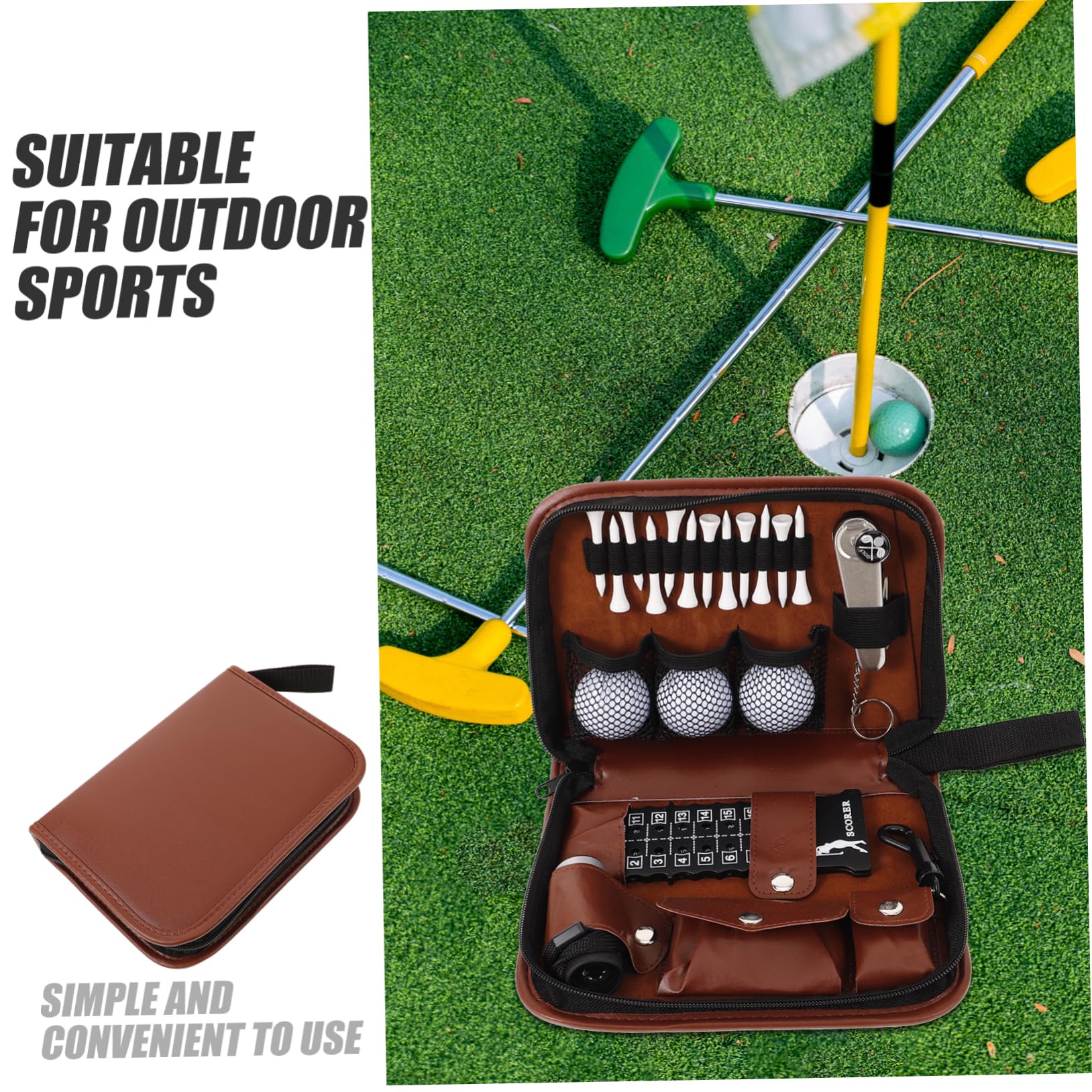 Borsa da Golf Multifunzione Kit di Accessori Compatti per Chiodi Segnapunti E Viaggi