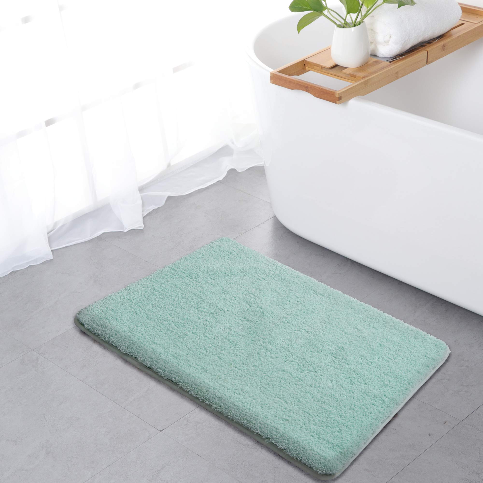 Tapis Salle de Bain Antiderapant 50 x 80 cm, Extra Doux, Lavable en Machine, Absorbant l'eau, Turquoise | Leroy Merlin Tapis Salle de Bain Antiderapant 50 x 80 cm, Extra Doux, Lavable en Machine, Absorbant l'eau, Turquoise | Leroy Merlin