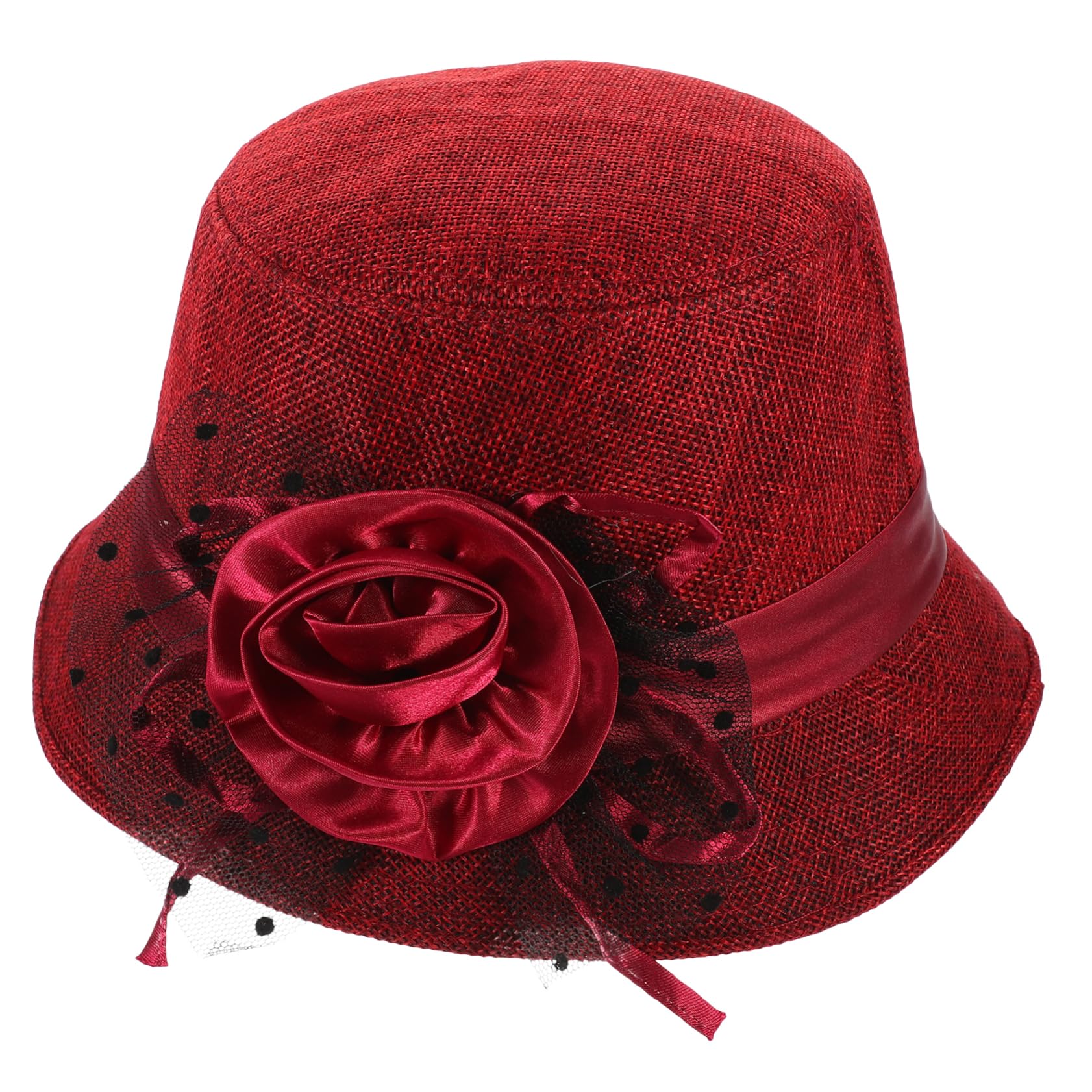 TOVINANNA Trendy Hat for Girls Warm Knitted Lace Basin Hat Beanie Cap Casual Warm Beanie Fashionable Red