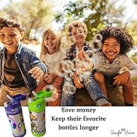 Vista 7 de 2 juegos de popotes de repuesto para Thermos Funtainer F400 (botella de agua de 12 onzas sin asa/lazo de transporte en la tapa) con 2 cepillos