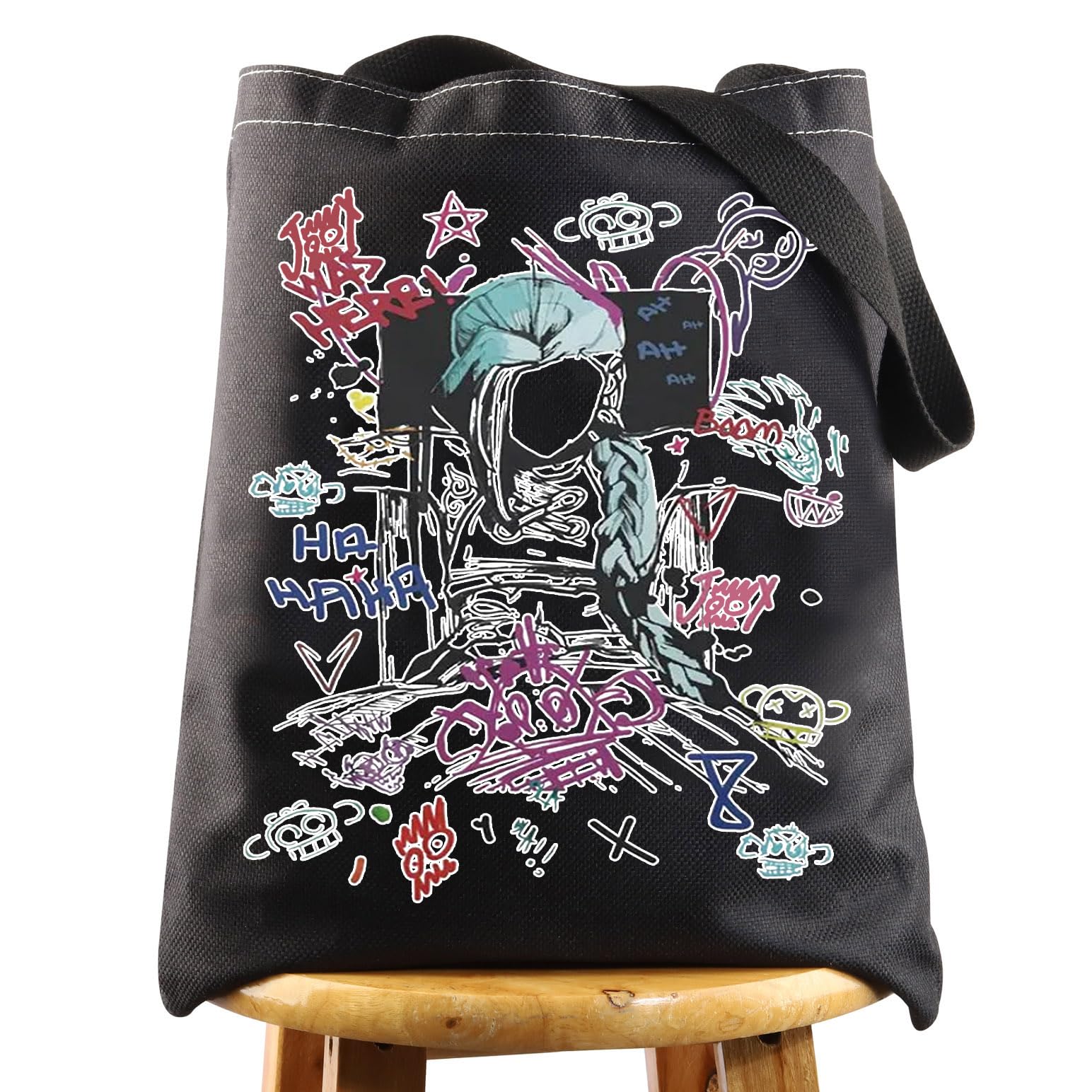 WZMPA Jin & Vi Movie Tote Bag Jin & Caitlyn Player Gift Jin Was Here Shopping Grocery Bag Jin & Silco Merch (Jin Was Here Bl TG)