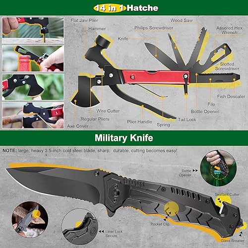 Miniatura 3 de Regalos para hombres, papá, marido, novio, equipo de supervivencia 30 en 1, kit de supervivencia de emergencia, accesorios de campamento, kit de