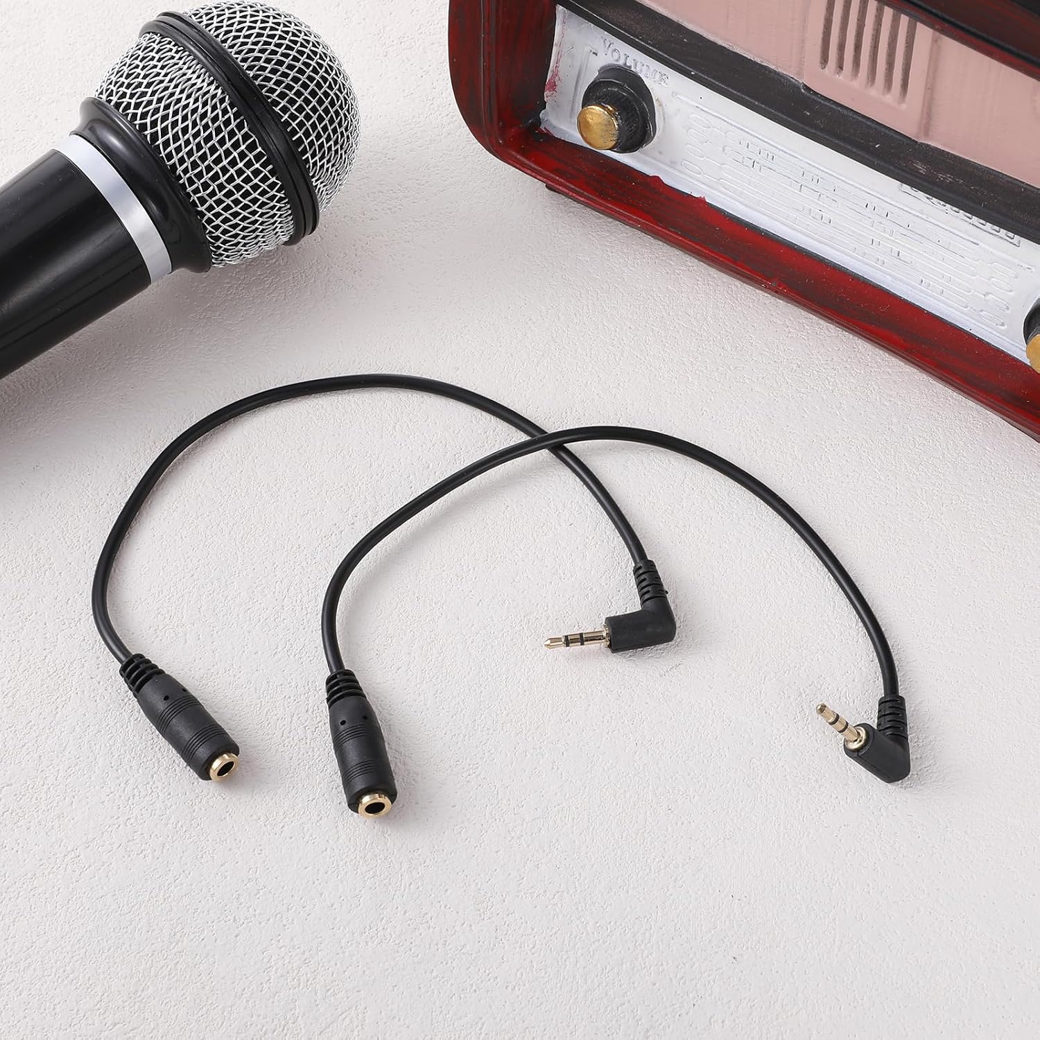 2 Pcs 2.5mm Male to 3.5mm Female Adapter Gold Plated 2.5mm Male to 3.5mm Female Stereo Audio Jack Adapter Cable 90 Degree Right Angle Connector 6 inch Cord for Radios, Headphones, Recorder, Camera