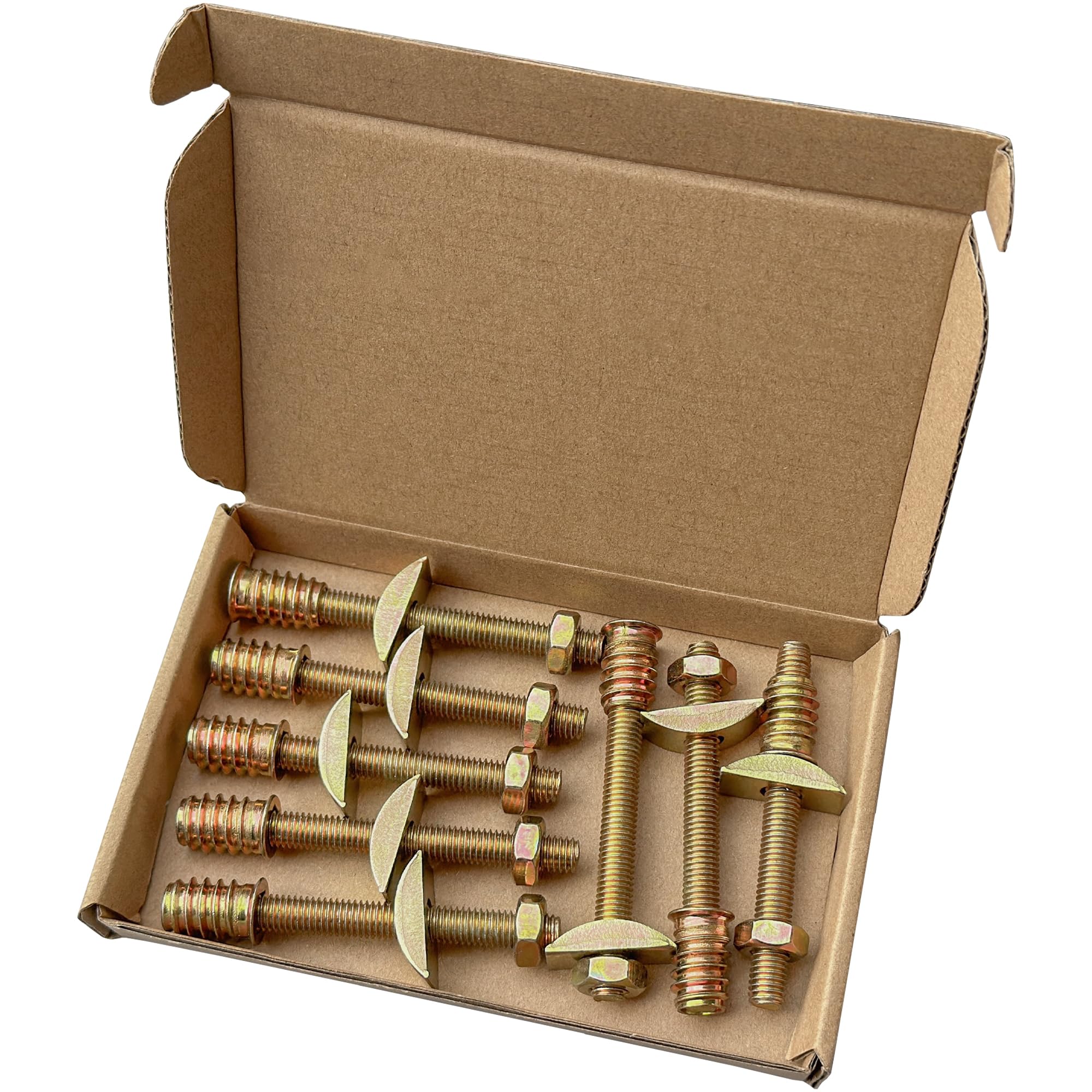 8 Sets Four in One Furniture Connectors Fasteners,Half Moon Luna Washers with 80mm Furniture Connecting Bolts - Image 4