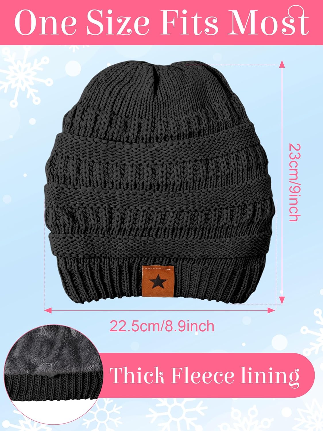 Suhine 8 Set Winter Warm Hat and Gloves Bulk Knitted Warm Beanies and Touchscreen Soft Gloves for Women Cold Weather - Image 2