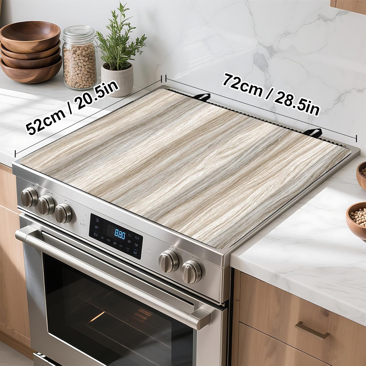 Stove Top Cover Retro Flower Gas Stove Top Cover for Home Decoration Kitchen Pad Non-Stick Washable Cooktop Covers Countertop Protector Keep Stove Clean 28"x20" (Texture-2)