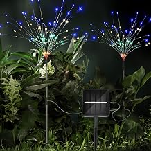 iFalarila 2 Pieces Solar Lights Outdoor-8 Modes Firefly Solar Lights Outdoor 1200mAH Solar Panels, Garden Decorations for Patio, Path, Garden, Patio-Multicolore