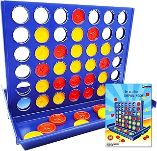 4 in a Row Game, 6 Spare Discs Included, Board Games Toys for Boys, Classic Four in a Row and Family Fun Games for Ages 3 4 5 6 7 8 12 Year Old Kids Children Adults(Big)